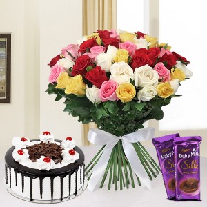 Mix Roses  & Cake with Chocolate